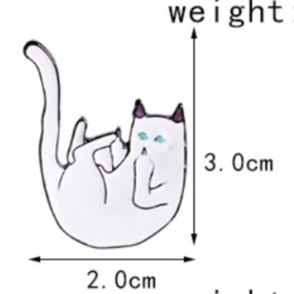 Middle Finger Cat Kitten Pin Brooch